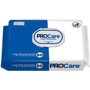 ProCare Adult Washcloth, 12" x 8" Soft Pack Case of 600