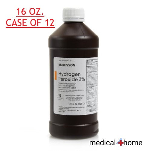 Hydrogen Peroxide 3% Antiseptic McKesson Brand 16 oz. Case/12